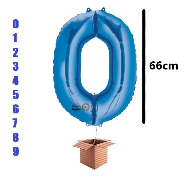 Balon folie cifra albastru umflat cu heliu 66cm [1]
