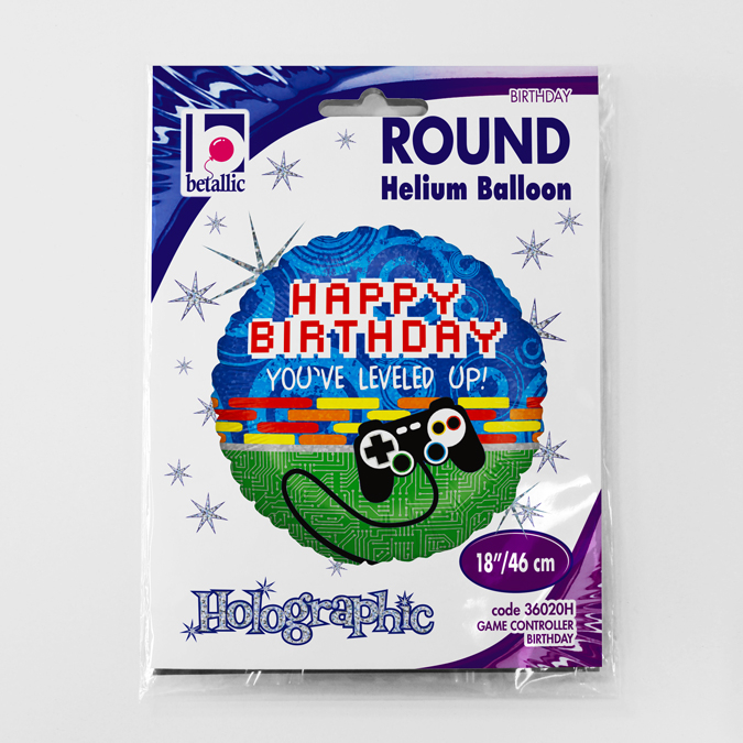 Balon folie Consola jocuri Happy Birthday 46 cm [3]