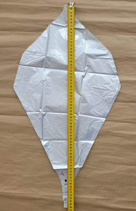 Balon folie diamant alb satin 45 cm [2]