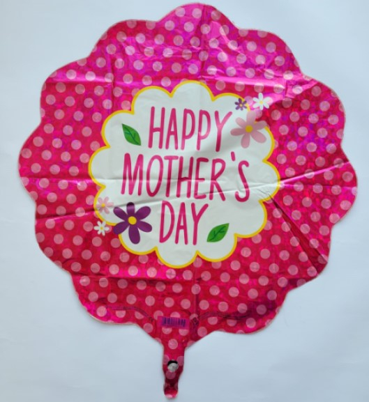 Balon folie floare roz Happy Mother Day / Ziua Mamei 45 cm [2]
