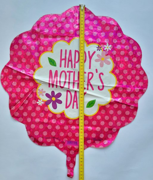 Balon folie floare roz Happy Mother Day / Ziua Mamei 45 cm [4]