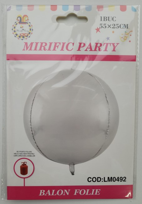Balon folie Glob Sfera orbz argintiu 55 * 25 cm [3]