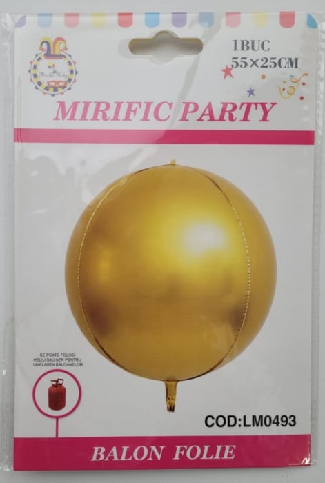 Balon folie Glob Sfera orbz auriu 55 * 25 cm [3]