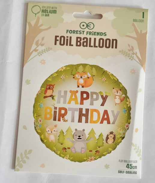Balon folie Happy Birthday animale padure 45 cm [5]
