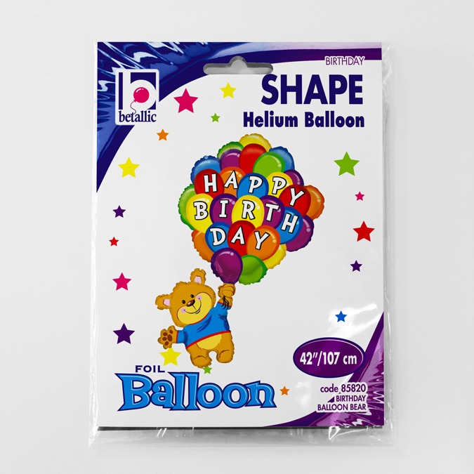 Balon folie Happy Birthday cu ursulet 78cm [3]
