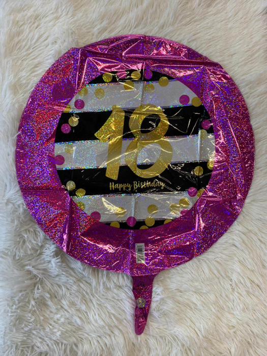 Balon folie imprimat 18 ani roz si auriu 43 cm [2]