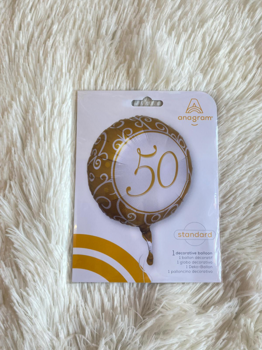 Balon folie imprimat 50 ani auriu 45cm [3]