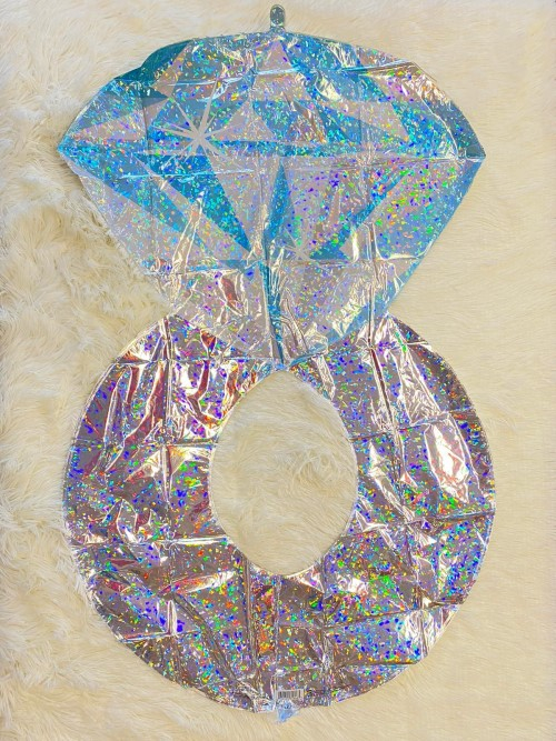 Balon folie inel diamant sclipici platinum nunta 97 cm [2]