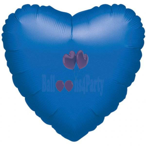 Balon folie inima albastra metalizata 45cm