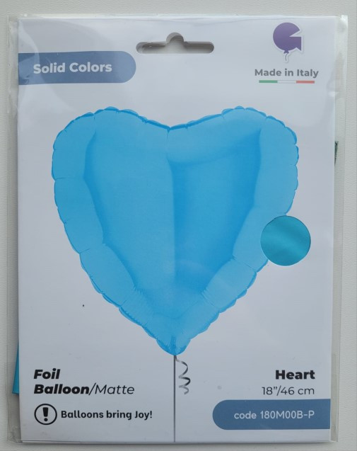 Balon folie inima albastru deschis mat 46 cm [4]