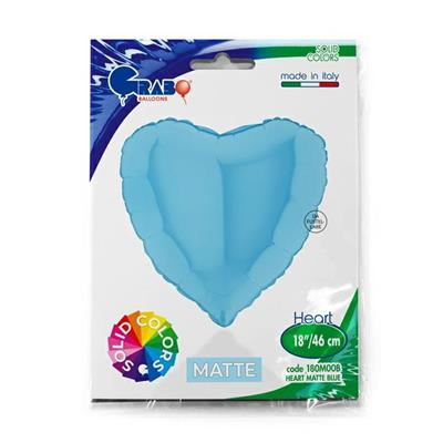 Balon folie inima albastru deschis mat 46 cm [5]