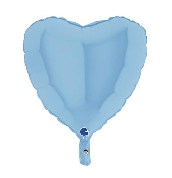 Balon folie inima albastru deschis mat 46 cm