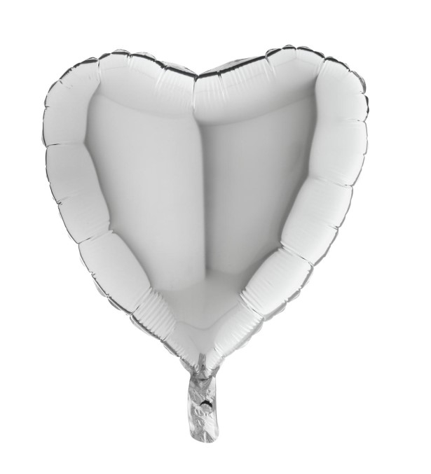 Balon folie inima argintie 24 cm