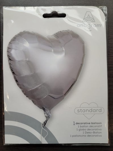 Balon folie Inima Argintie 45 cm [3]