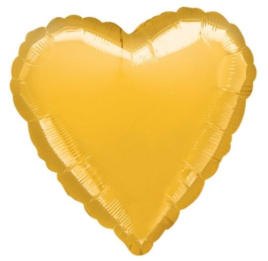 Balon folie inima auriu inchis 43 cm