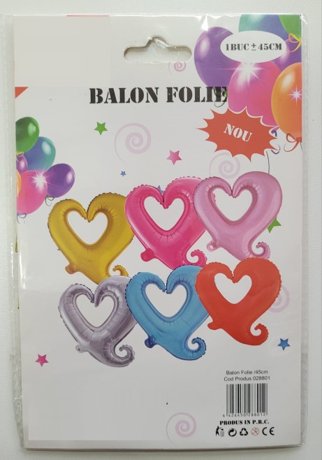 Balon folie inima goala roz 45 cm [3]