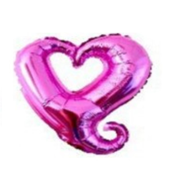 Balon folie inima goala roz 45 cm