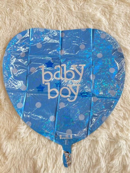 Balon folie inima holografic sclipici Baby Boy 46 cm [2]