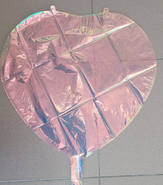 Balon folie inima holograma alba 43 cm [2]