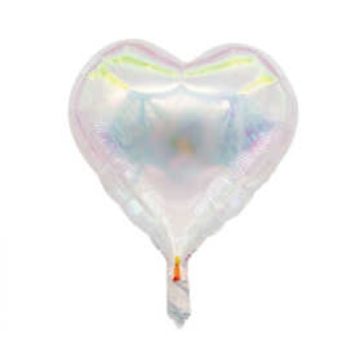 Balon folie inima holograma alba 43 cm [5]