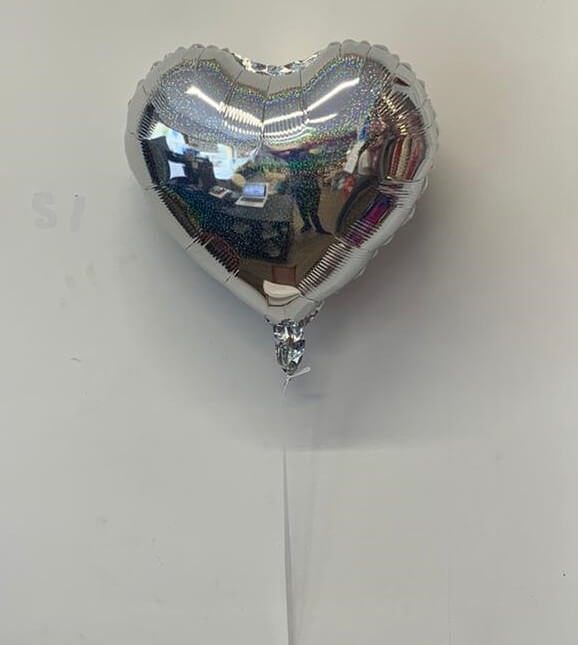 Balon folie inima holograma argintiu 45 cm [2]