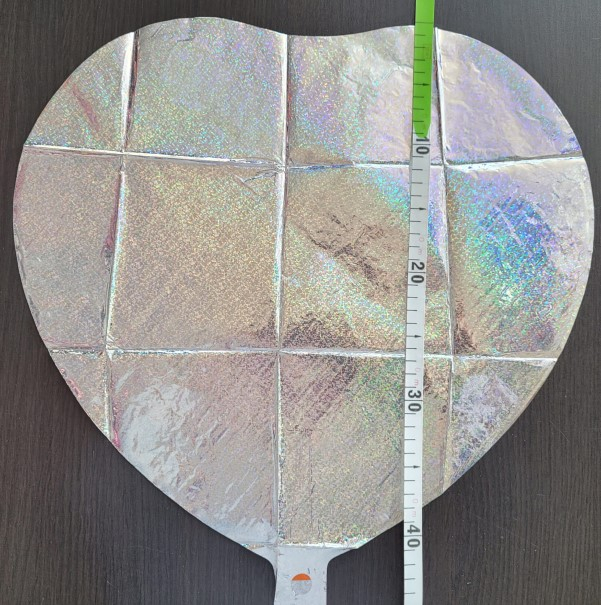 Balon folie inima holograma argintiu 45 cm [3]