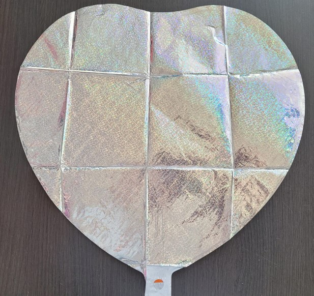 Balon folie inima holograma argintiu 45 cm [2]