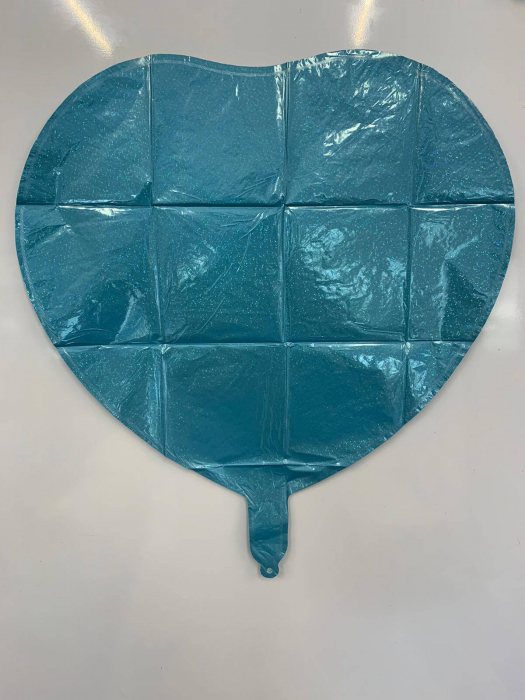 Balon folie inima holograma bleu Tiffany 45 cm [3]