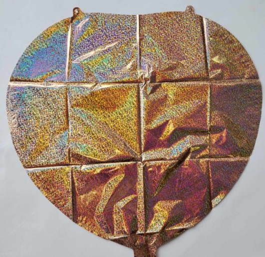 Balon folie inima holograma rose gold 45 cm [2]