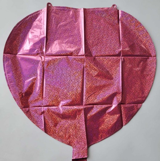 Balon folie inima holograma roz 45 cm [2]