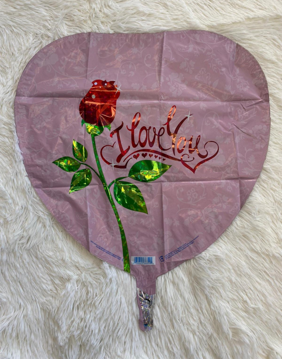 Balon folie inima I LOVE YOU trandafir 46 cm [2]