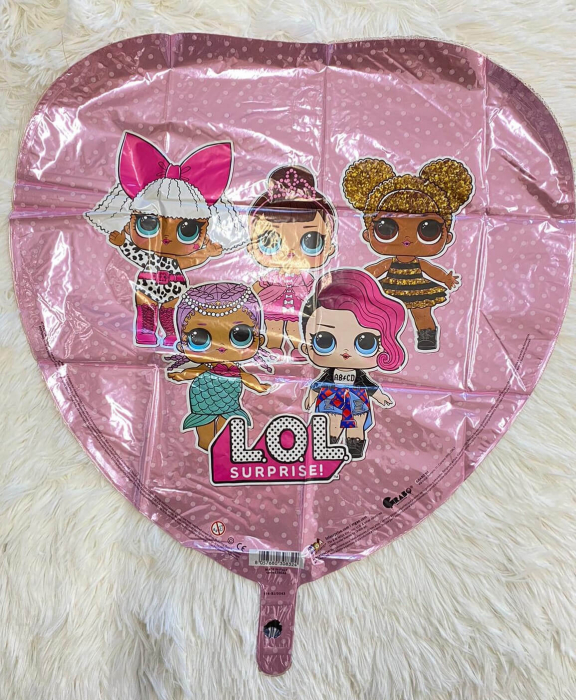 Balon folie inima LOL Suprise roz 46 cm [2]