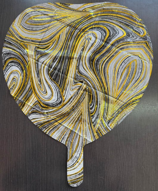 Balon Folie Inima marble negru 45cm [2]