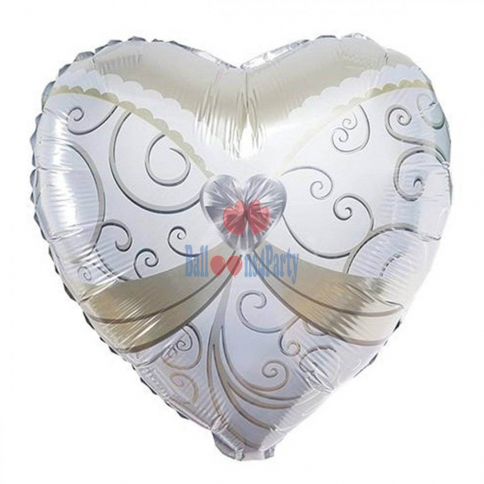 Balon folie inima mireasa nunta 45 cm [5]