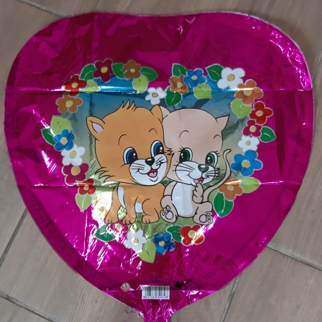 Balon folie inima pisicute 46 cm [2]