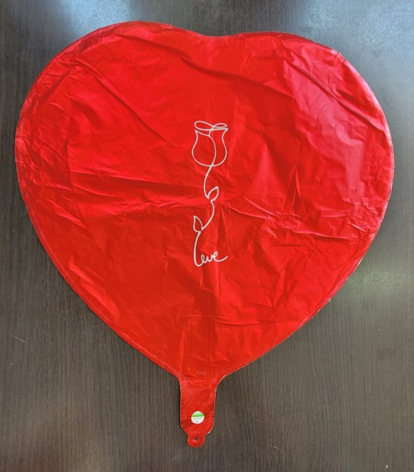 Balon folie inima rosie trandafir 45cm [3]
