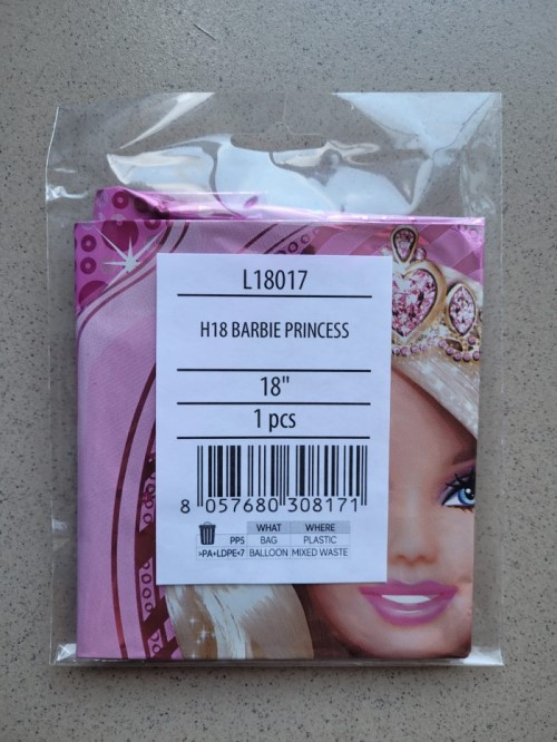 Balon folie inima roz Barbie 43 cm [3]