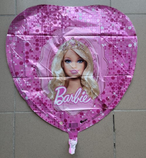 Balon folie inima roz Barbie 43 cm [2]