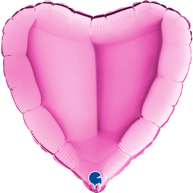 Balon folie inima roz deschis metalizat 45cm