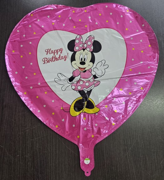 Balon folie inima roz Minnie Happy Birthday 43 cm [2]