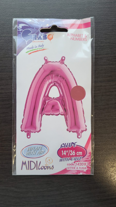 Balon folie litera A roz 36 cm [2]