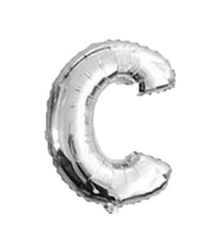 Balon folie litera C argintiu 40cm