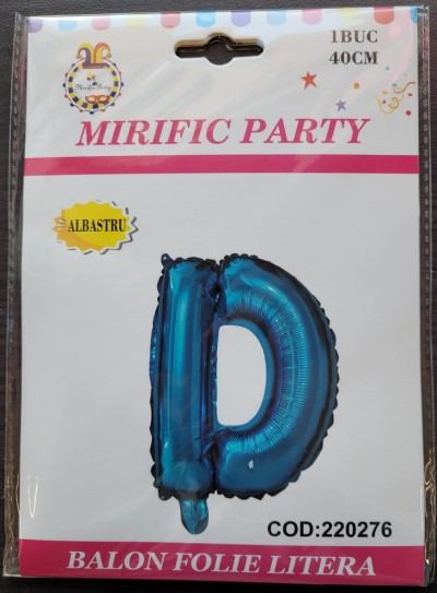Balon folie litera D albastru 40cm [2]