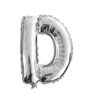 Balon folie litera D argintiu 40cm