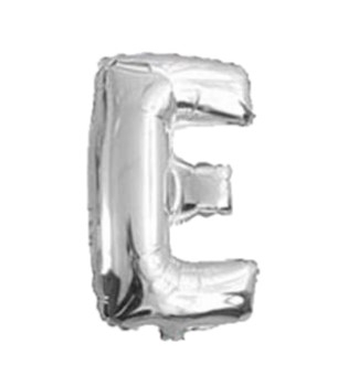 Balon folie litera E argintiu 40cm