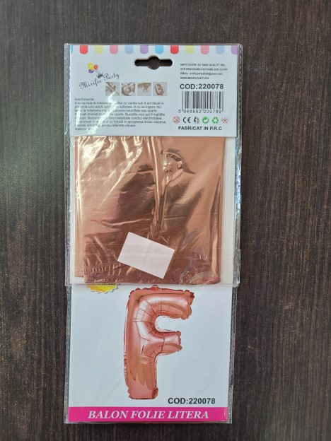 Balon folie litera F rose gold 40 cm [3]