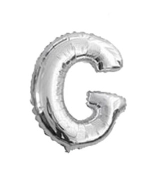 Balon folie litera G argintiu 40cm