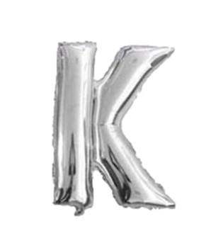 Balon folie litera K argintiu 40cm