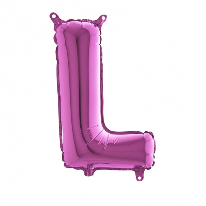 Balon folie litera L roz 36 cm