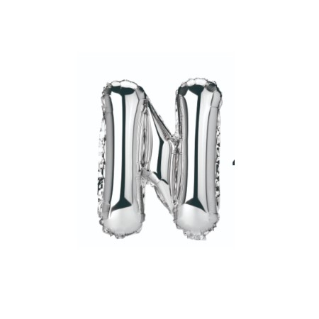 Balon folie litera "N" argintiu 40 cm [2]